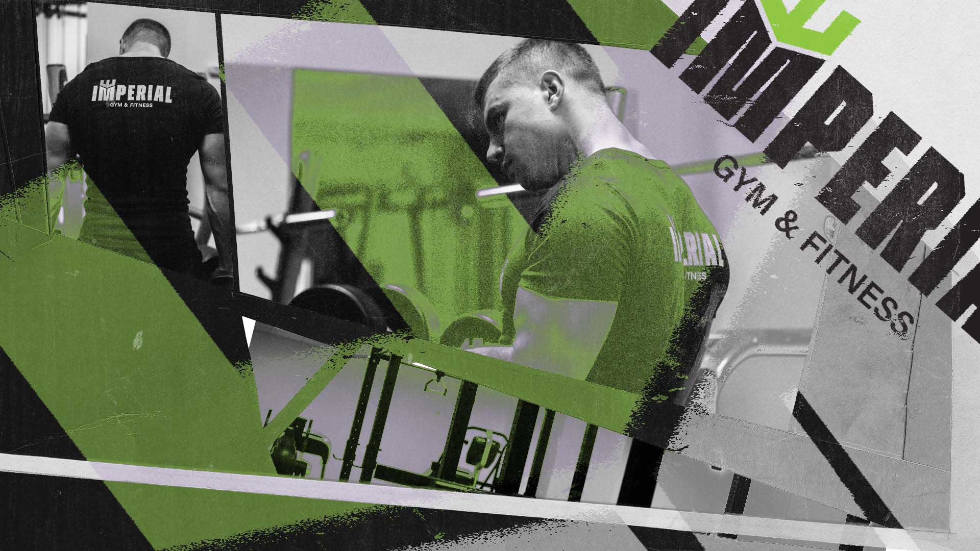 Imperial Gym & Fitness Brand Identity | Promo Visual | Nebojsa Nask Imperial Gym & Fitness brand identity promo visual with logo, typography and gym photography, designed by Nebojsa Nask